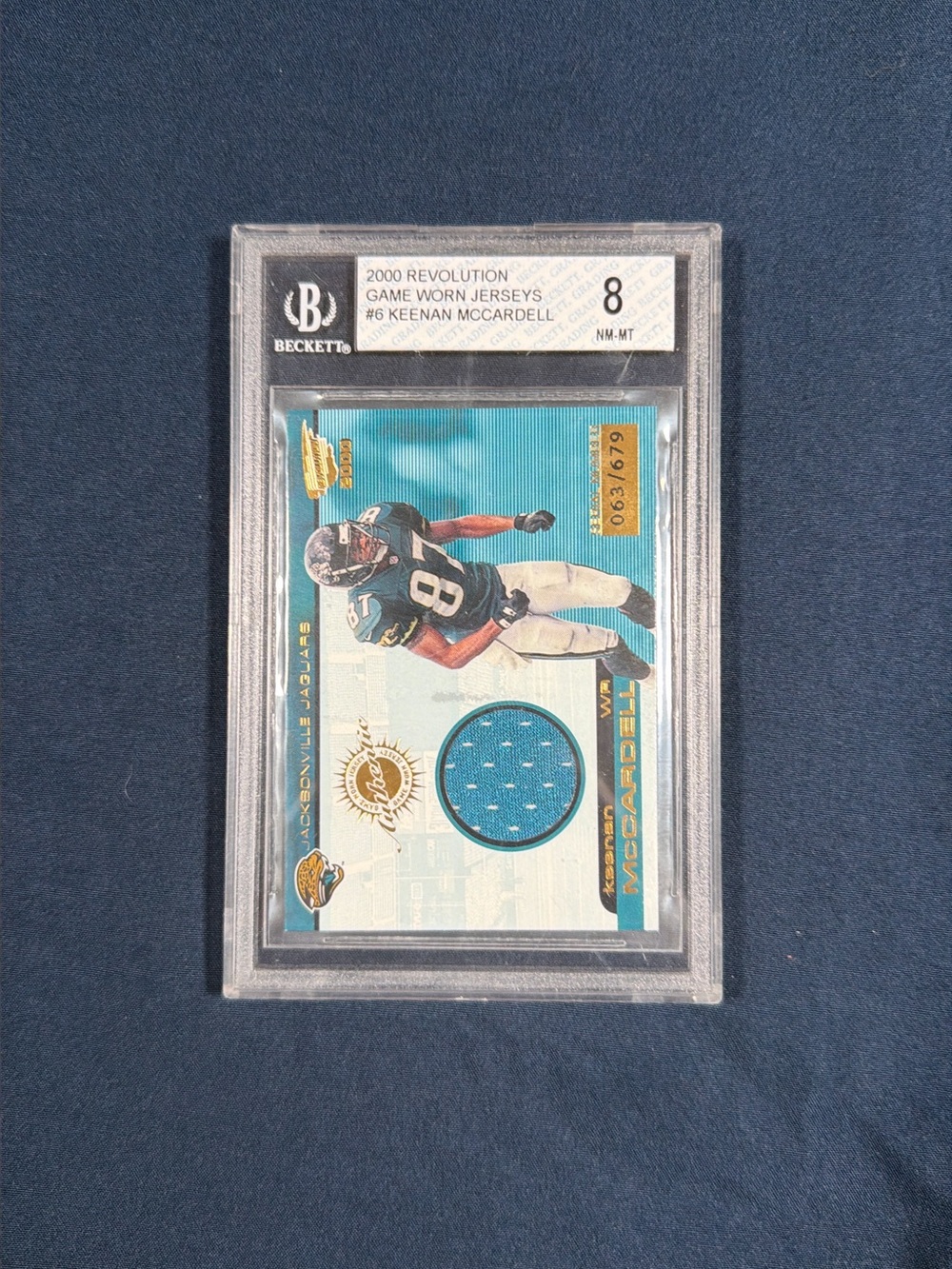 Football Trading Card with Game-Worn Jersey Swatch - Blue - Unbranded